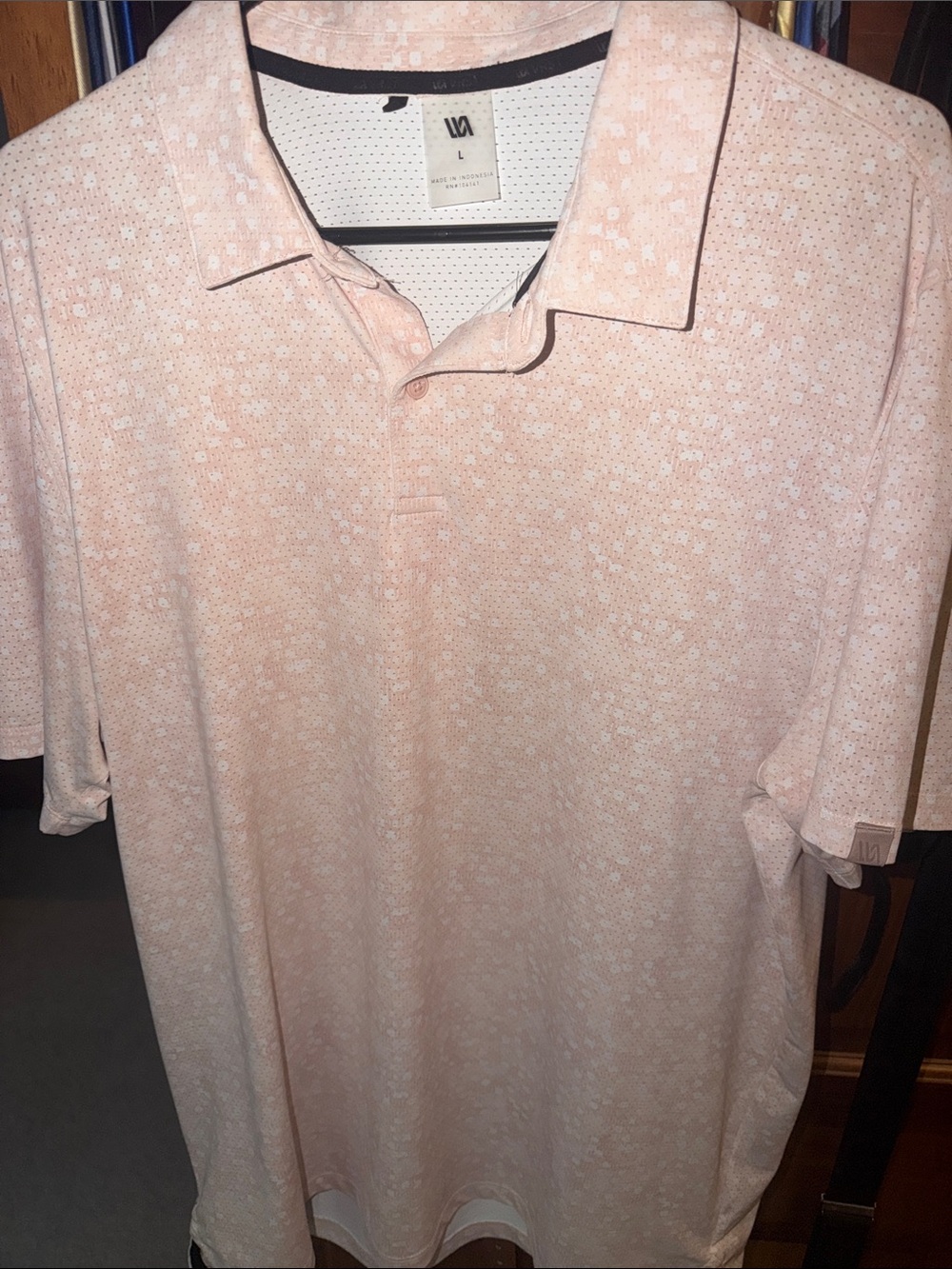 VRST Men's Light Pink & White Performance Polo - Breathable Short Sleeve